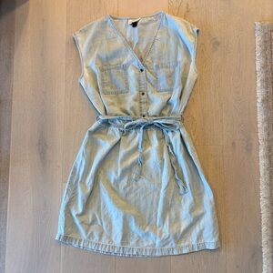 Sleeveless Denim Chambray Dress